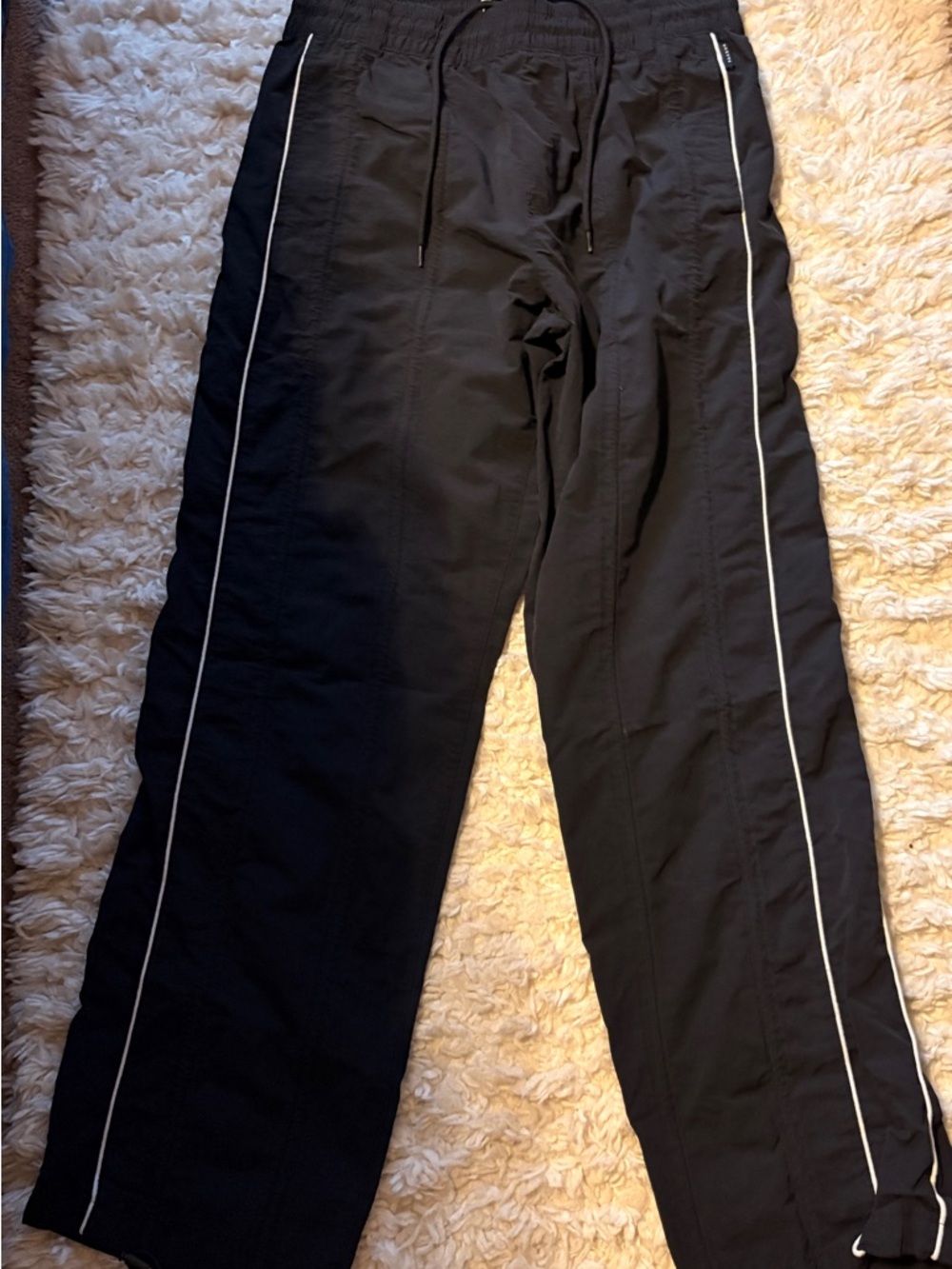 PacSun Black Joggers with White Side Piping